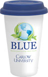 GA9984-Sublimated Double Wall Ceramic Cup w/Blue Lid