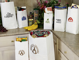 White Grocery Bags Custom Printed